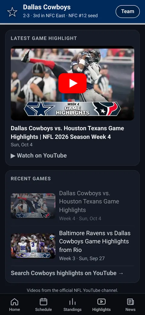 Highlights tab